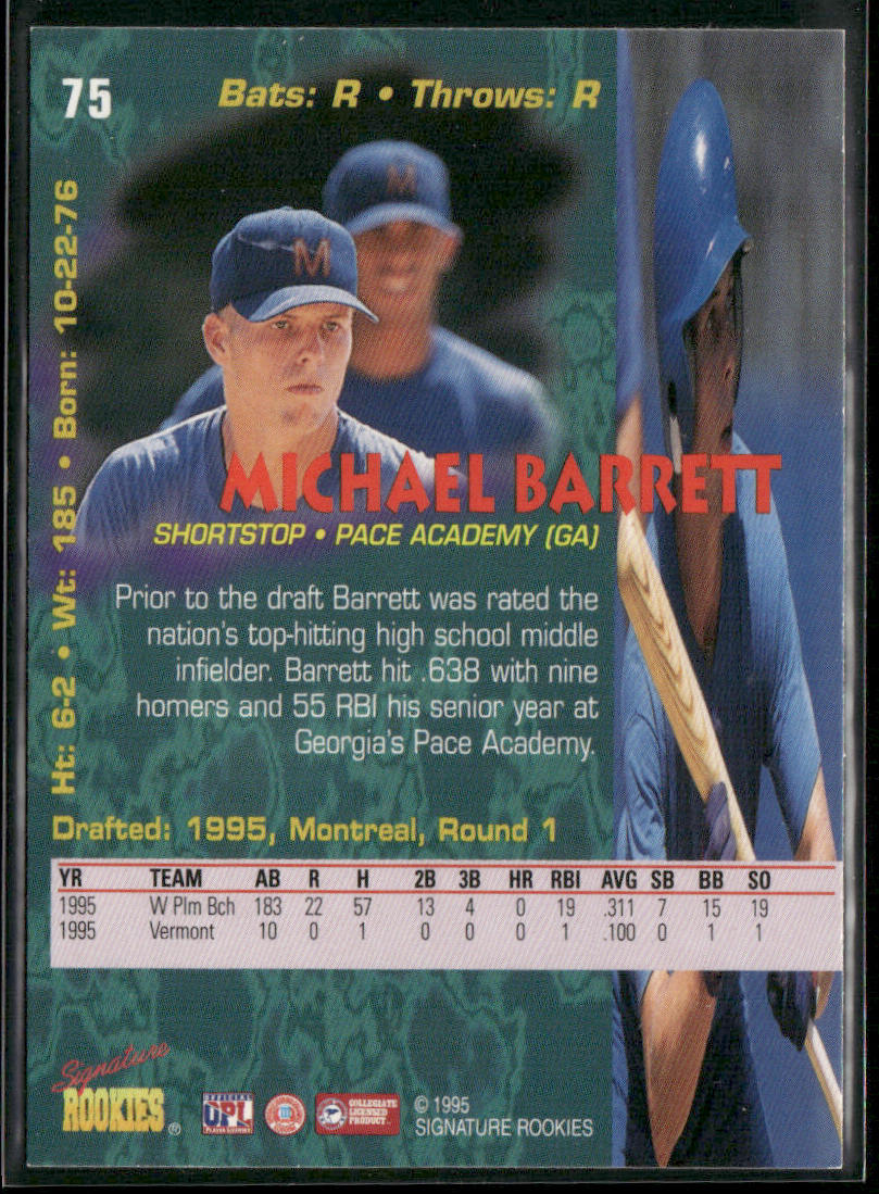 Michael Barrett 1995 Signature Rookies Tetrad #75 Pace Academy (GA) Knights