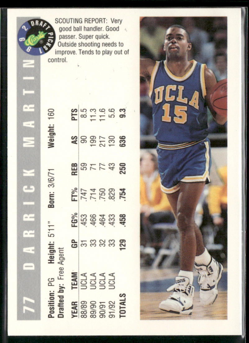 Darrick Martin 1992 Classic Draft Picks #77 UCLA Bruins