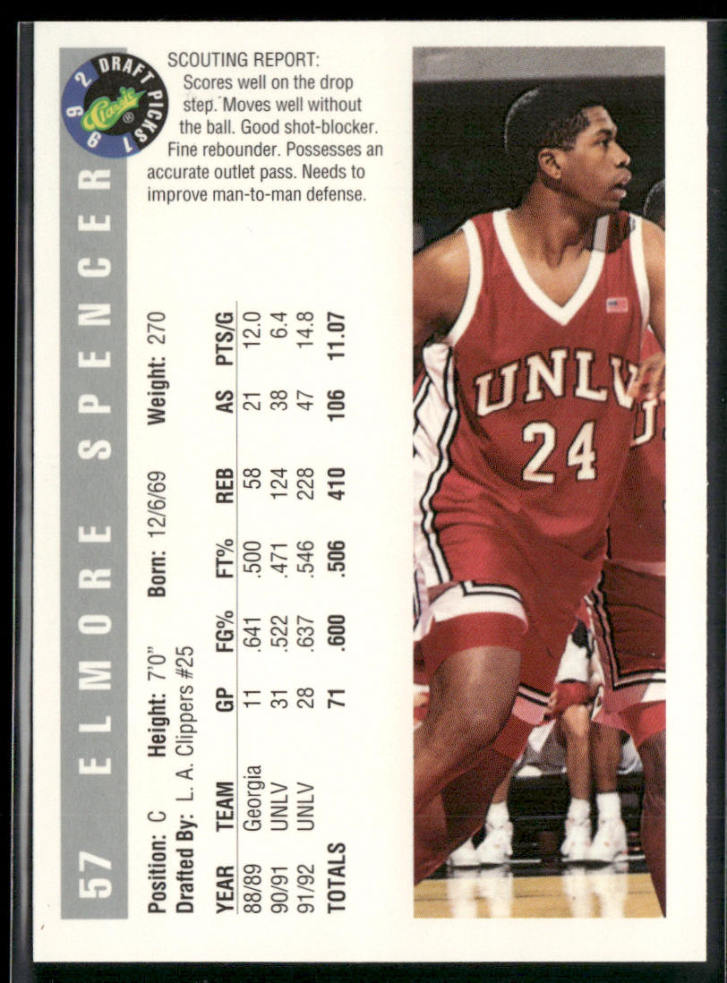Elmore Spencer 1992 Classic Draft Picks #57