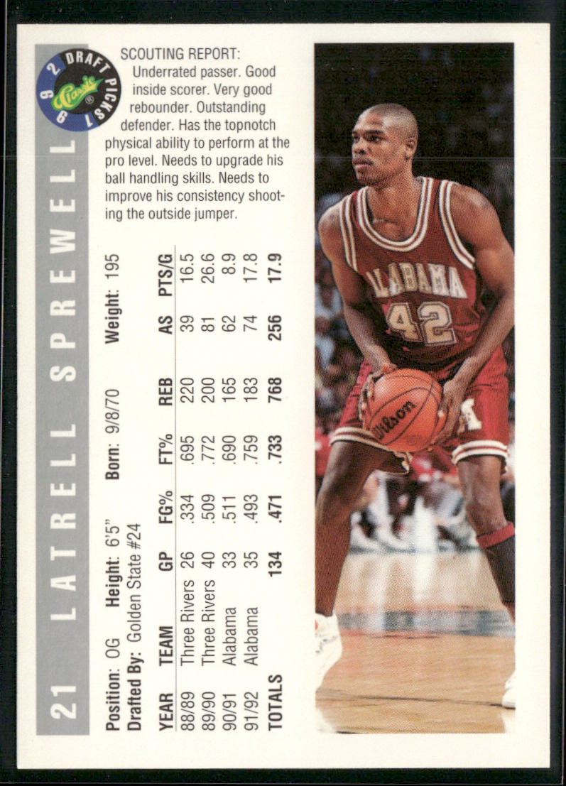 Latrell Sprewell 1992 Classic Draft Picks #21
