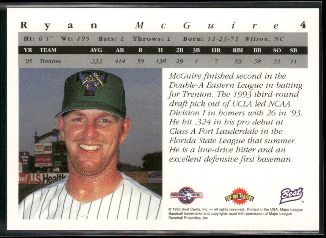 Ryan McGuire 1995 Best #4 Trenton Thunder
