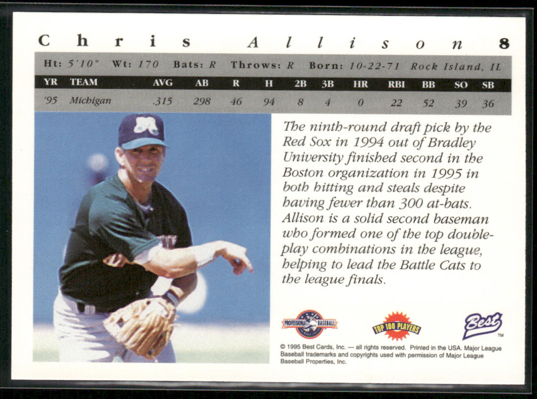 Chris Allison 1995 Best #8 Michigan Battle Cats