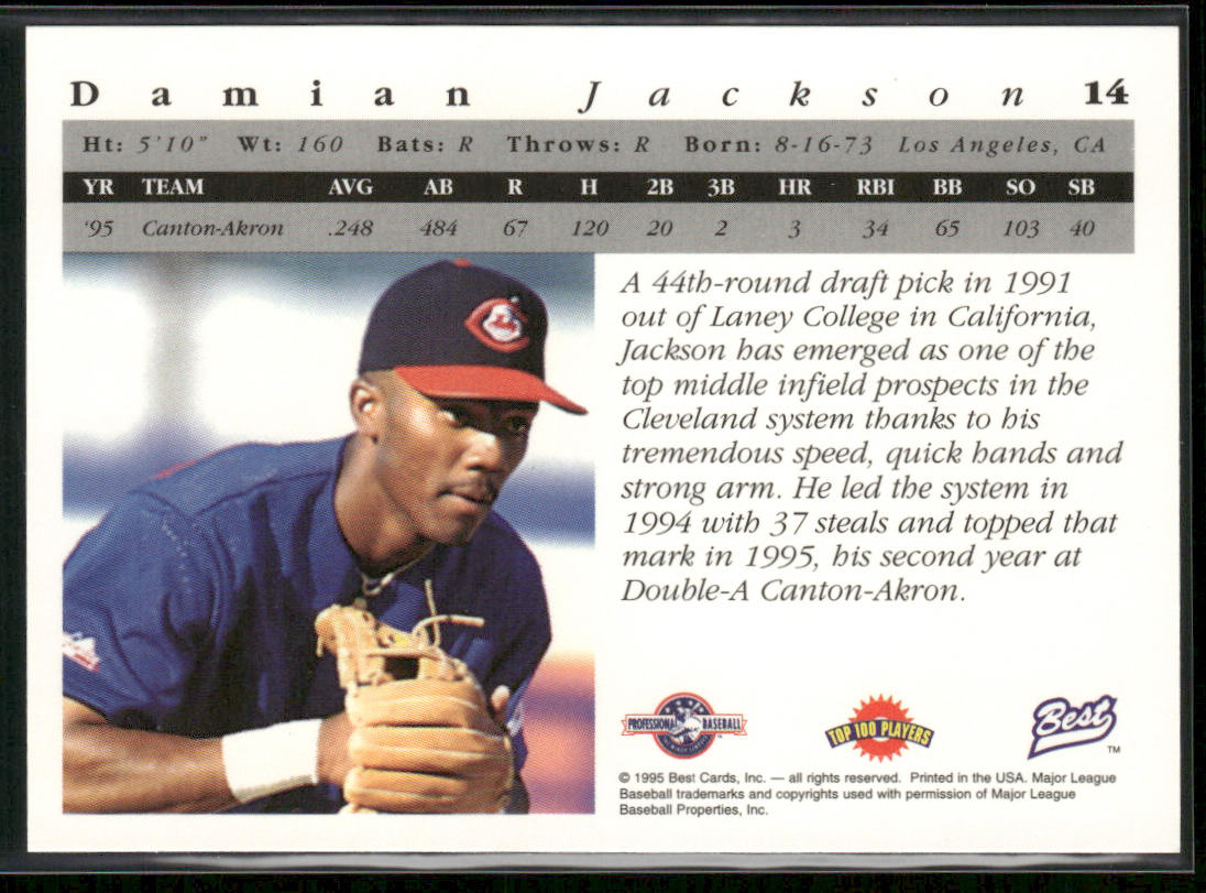 Damian Jackson 1995 Best #14 Canton-Akron Indians