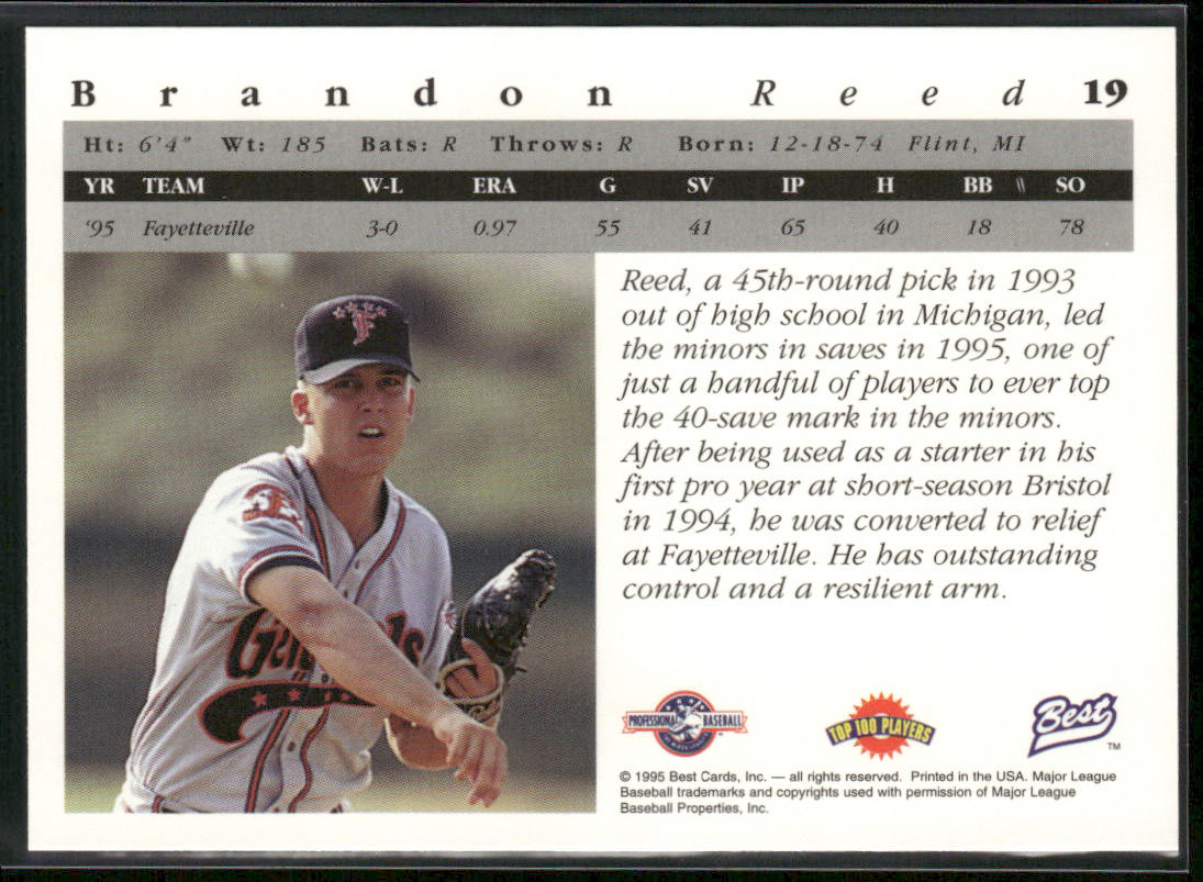 Brandon Reed 1995 Best #19 Fayetteville Generals