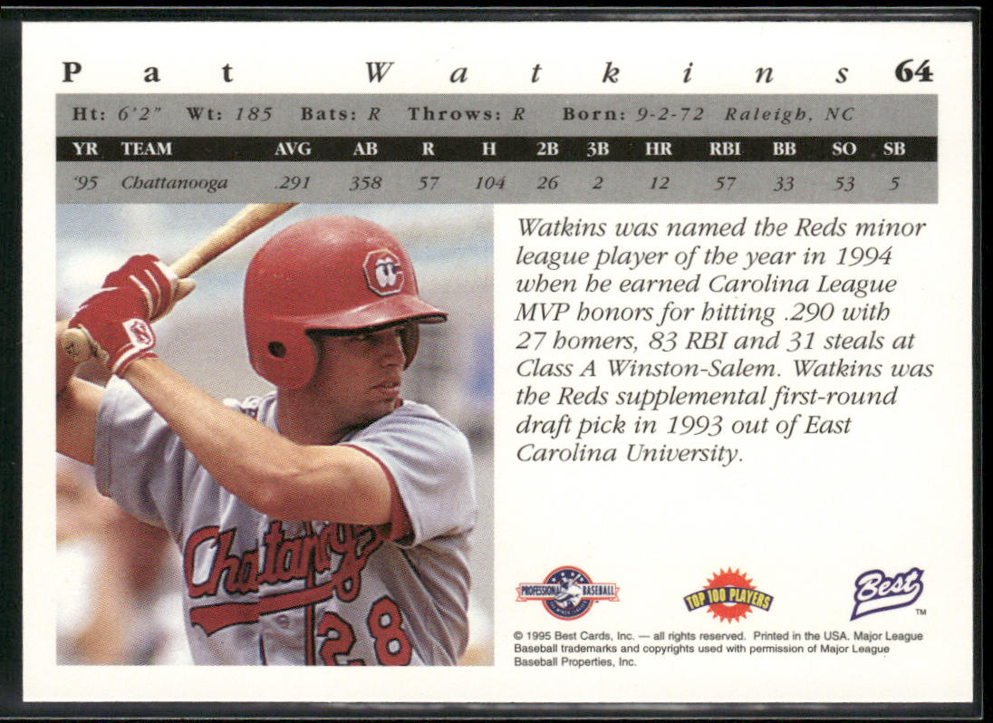 Pat Watkins 1995 Best #64 Chattanooga Lookouts