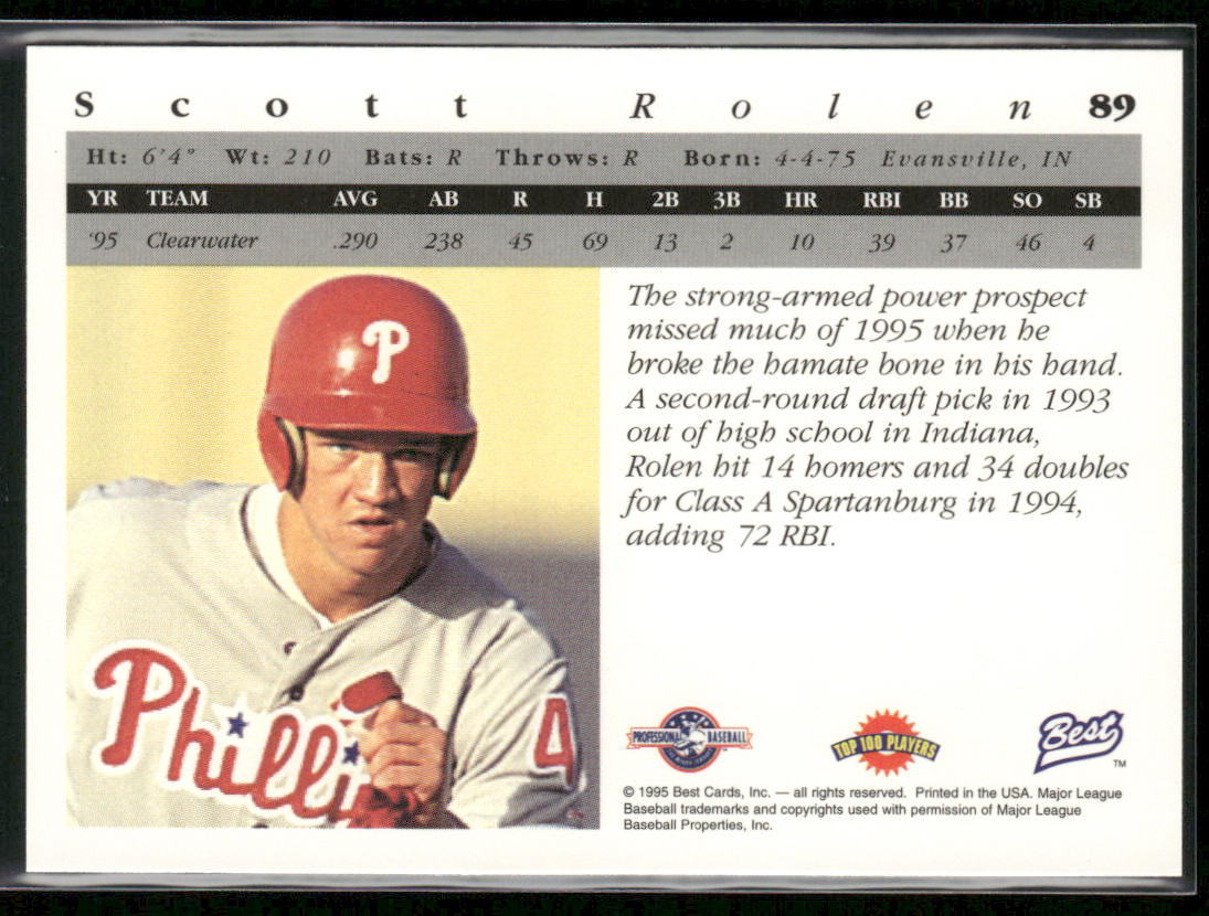 Scott Rolen 1995 Best #89 Clearwater Phillies
