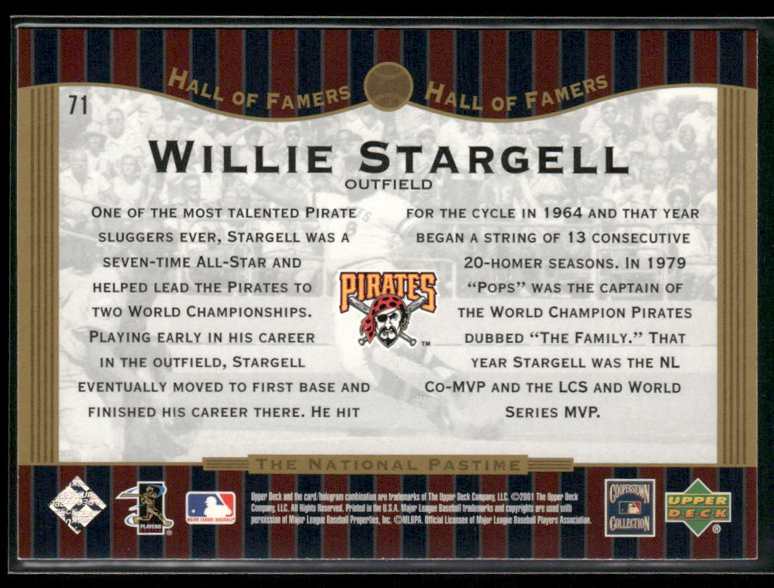 Willie Stargell 2001 Upper Deck Hall of Famers #71 Pittsburgh Pirates