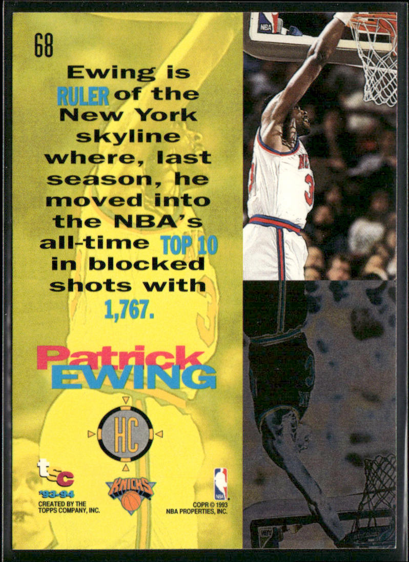 Patrick Ewing 1993-94 Stadium Club #68 New York Knicks