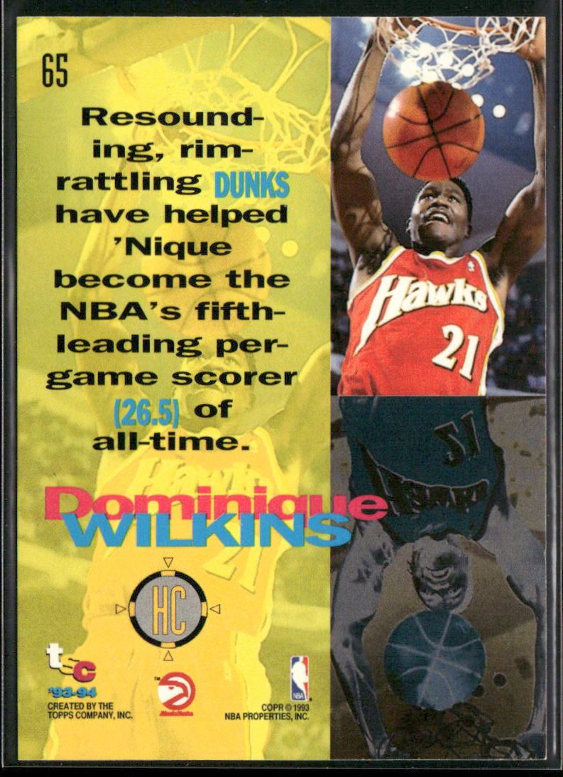 Dominique Wilkins 1993-94 Stadium Club #65 Atlanta Hawks