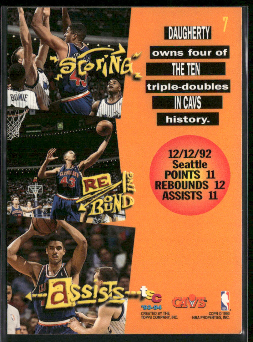 Brad Daugherty 1993-94 Stadium Club #7 Cleveland Cavaliers