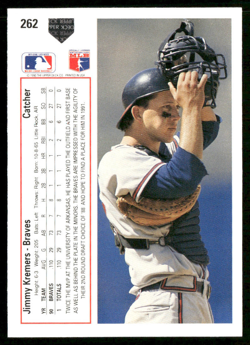 Jimmy Kremers 1991 Upper Deck #262 Atlanta Braves