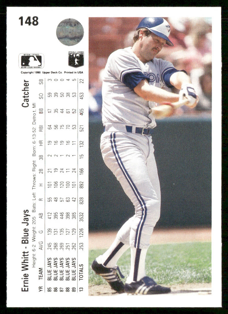 Ernie Whitt 1990 Upper Deck #148b Toronto Blue Jays