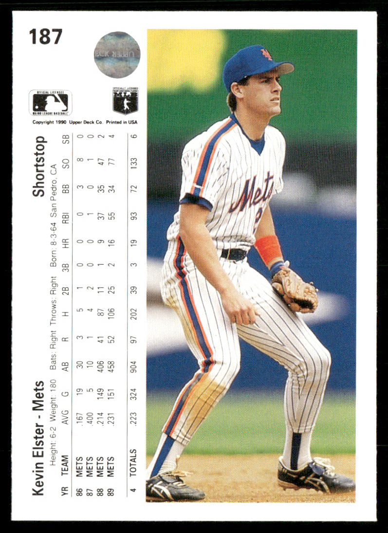 Kevin Elster 1990 Upper Deck #187a New York Mets