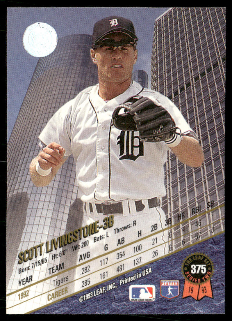 Scott Livingstone 1993 Leaf #375 Detroit Tigers