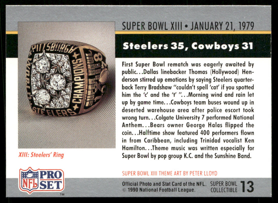 Super Bowl 1990 Pro Set Super Bowl Collectibles #13