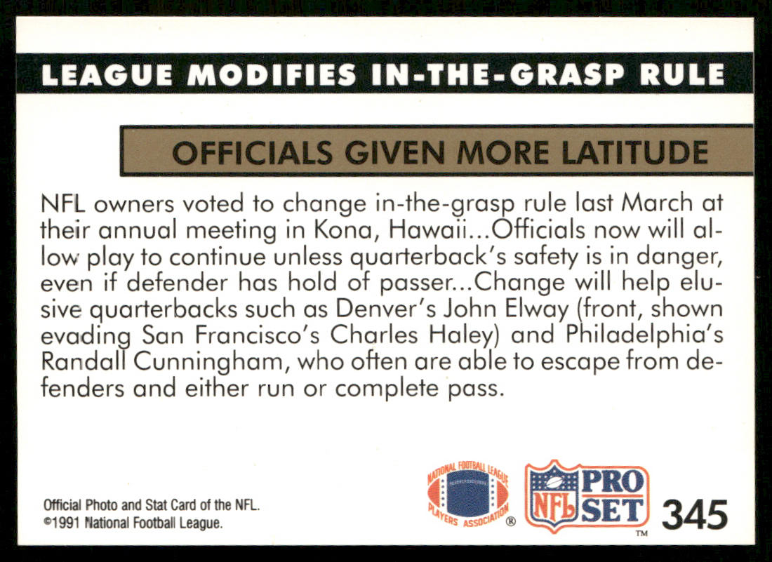 League Modifies In-the-Grasp Rule 1991 Pro Set #345