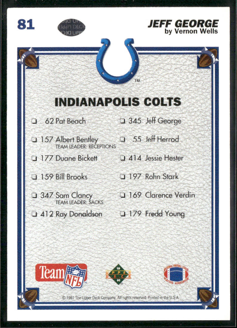 1991 Upper Deck #81 Jeff George