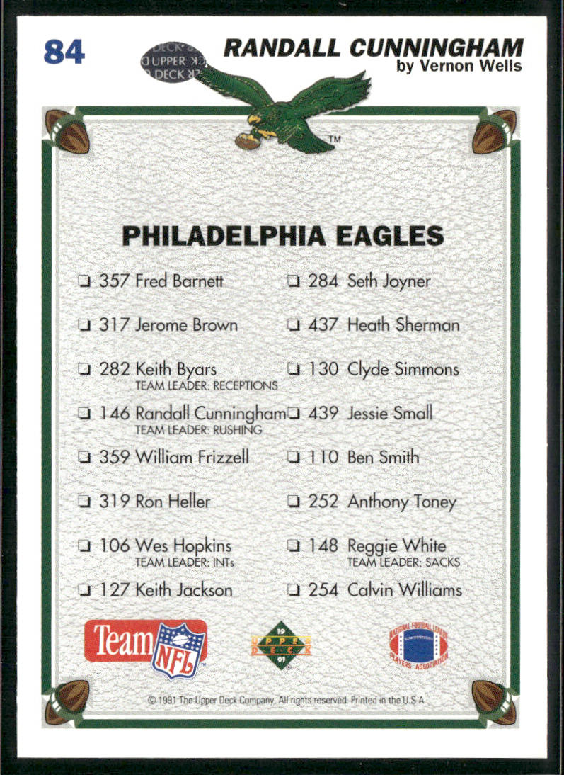 1991 Upper Deck #84 Randall Cunningham