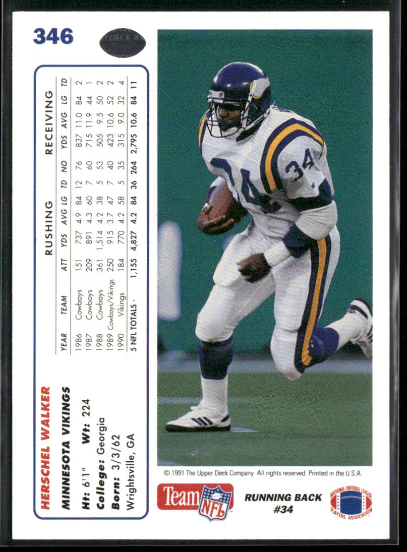1991 Upper Deck #346 Herschel Walker