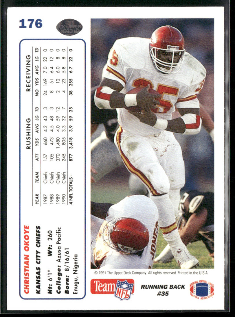 1991 Upper Deck #176 Christian Okoye