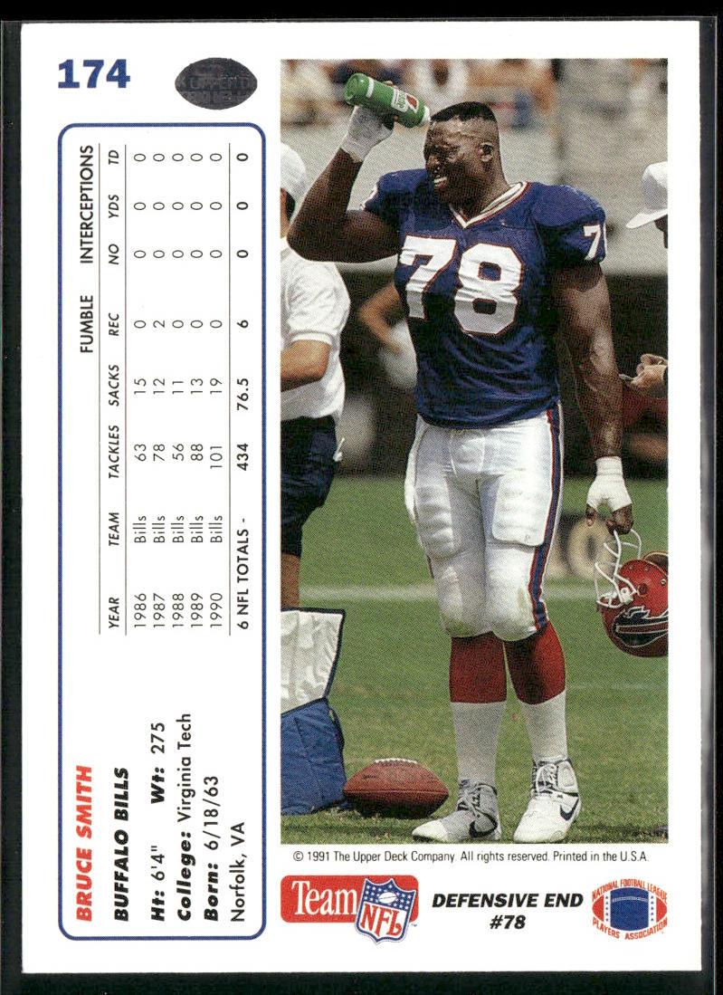 1991 Upper Deck #174 Bruce Smith