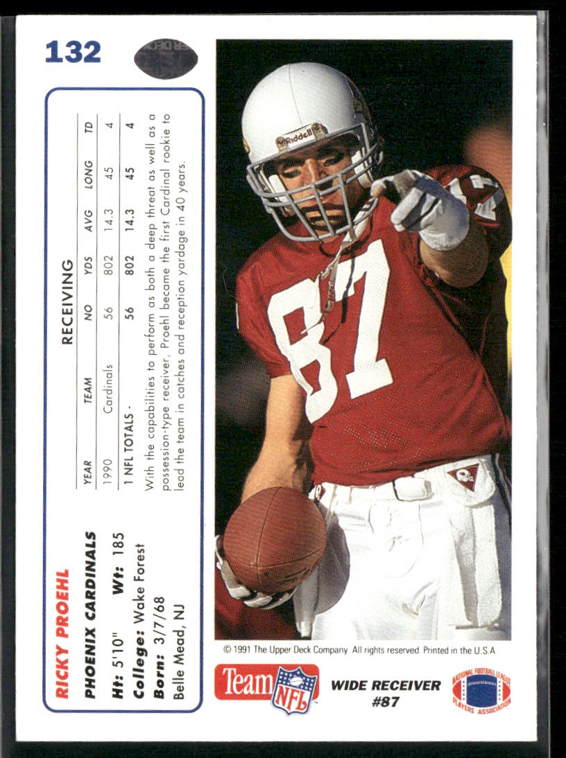 1991 Upper Deck #132 Ricky Proehl