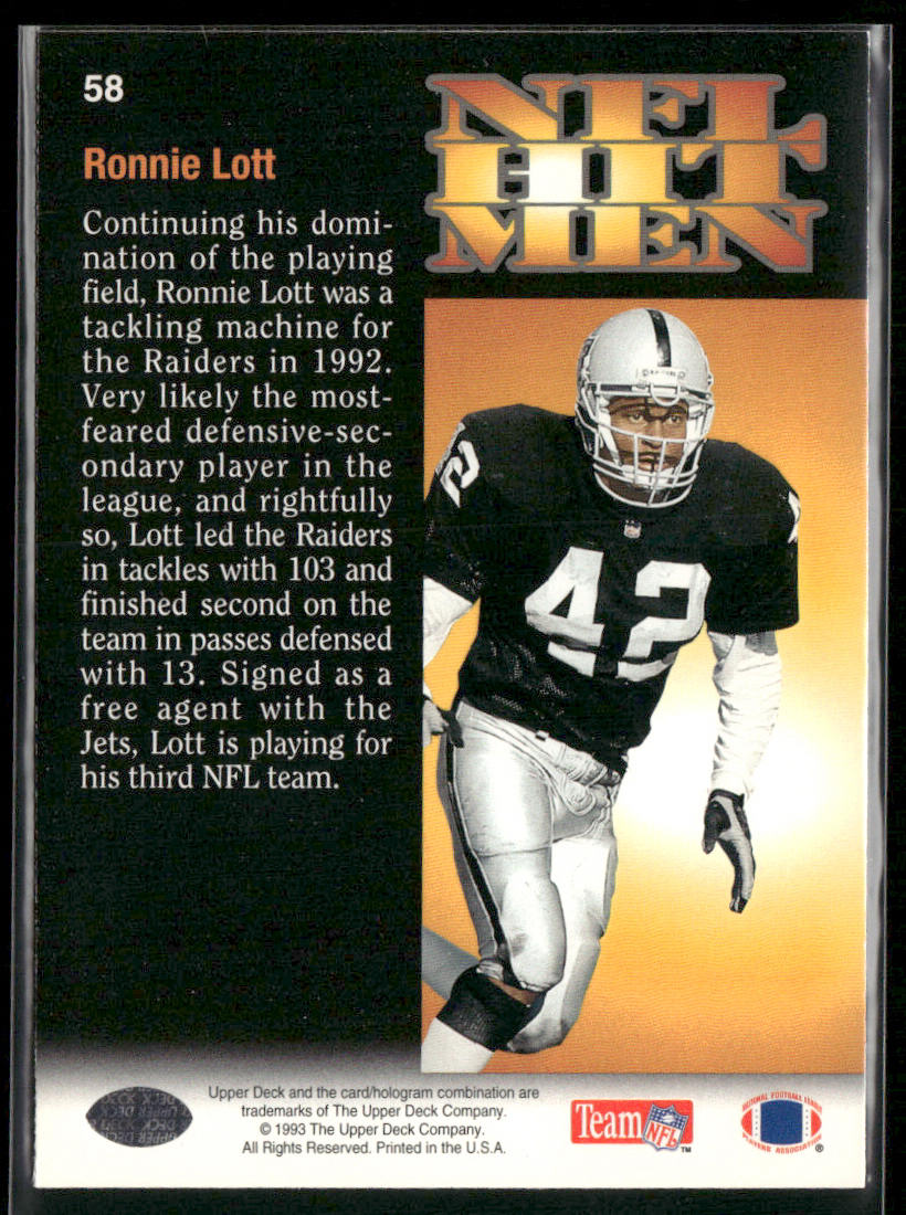 1993 Upper Deck #58 Ronnie Lott
