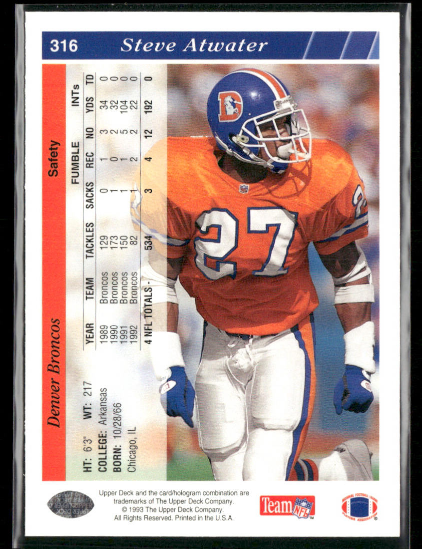 1993 Upper Deck #316 Steve Atwater