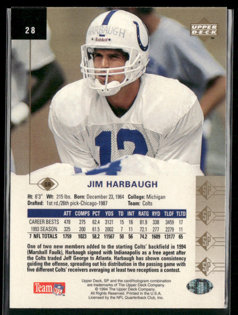 1994 SP #28 Jim Harbaugh