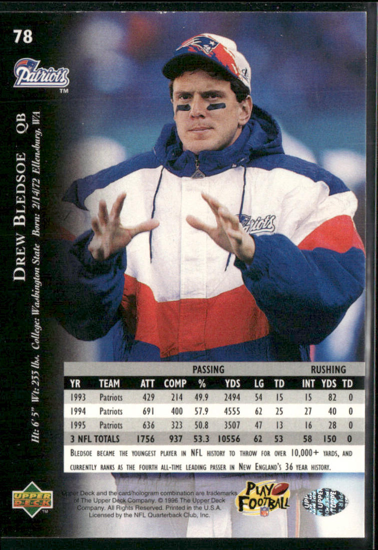 1996 Upper Deck Silver Collection #78 Drew Bledsoe