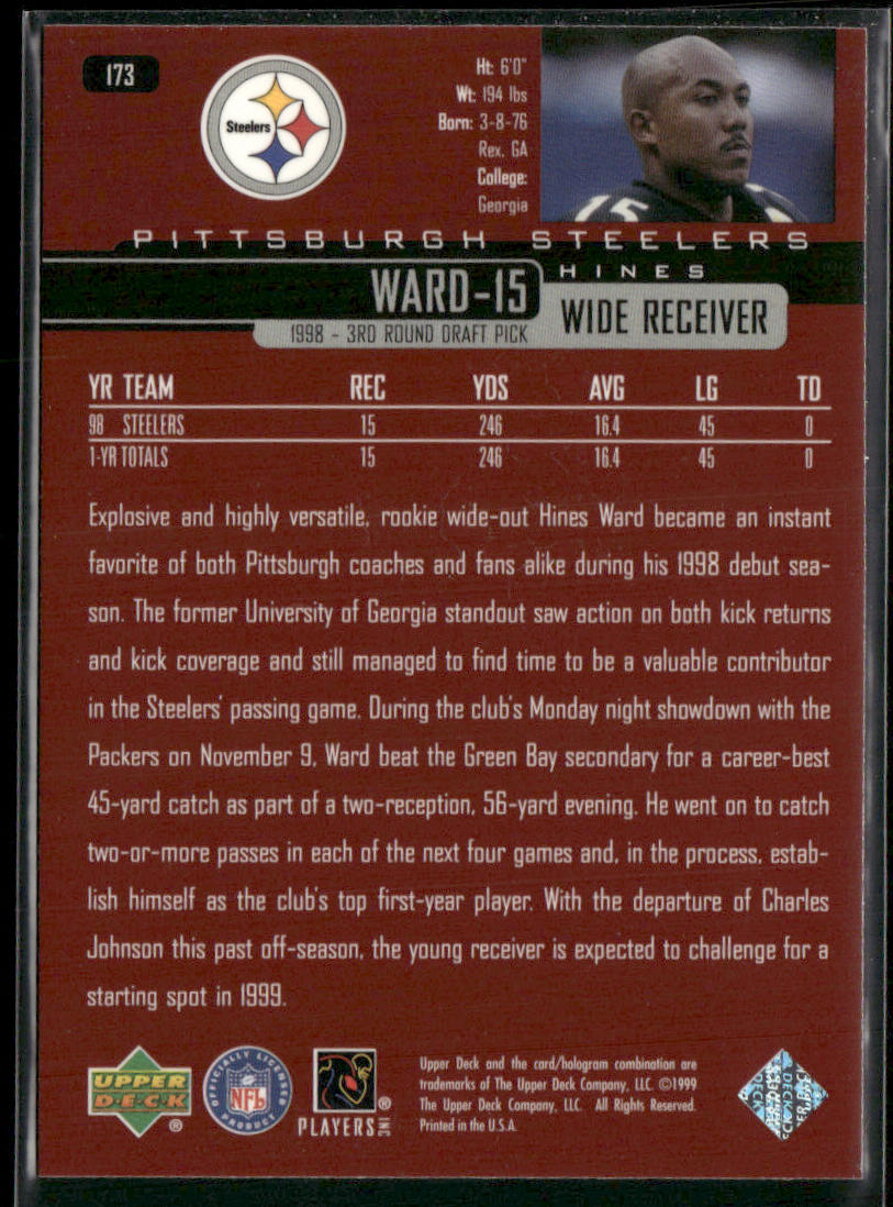 1999 Upper Deck #173 Hines Ward