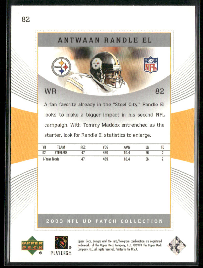 2003 UD Patch Collection #82 Antwaan Randle El