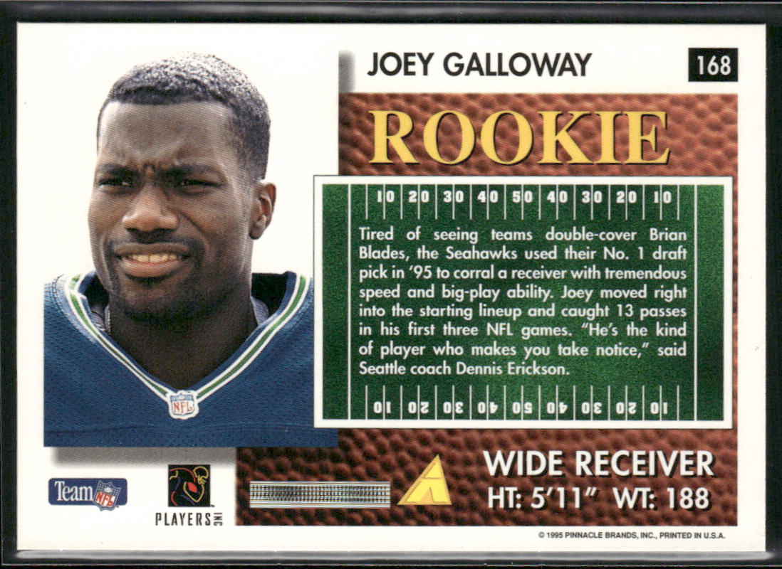 Joey Galloway 1995 Summit #168 RC Seattle Seahawks