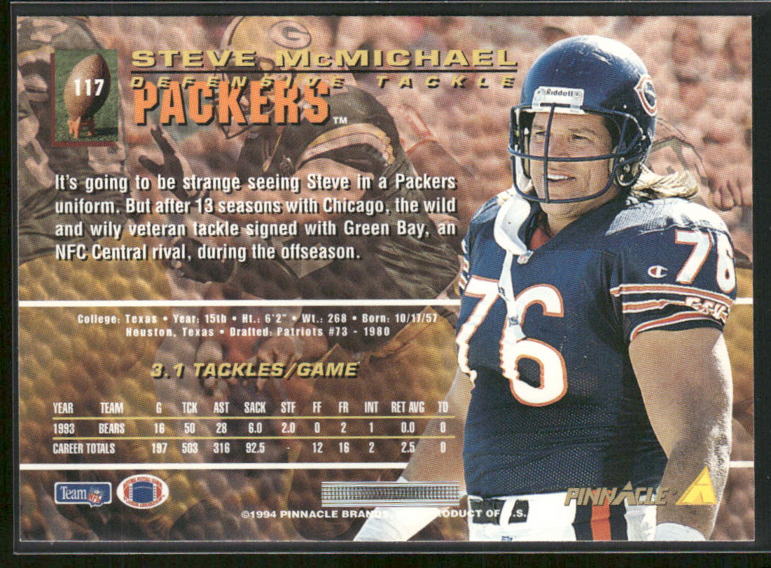 Steve McMichael 1994 Pinnacle #117 Green Bay Packers
