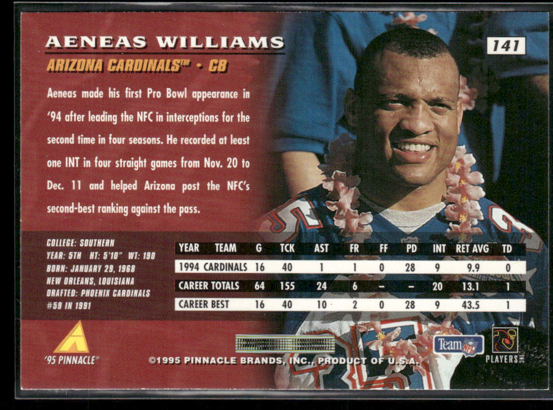 Aeneas Williams 1995 Pinnacle #141 Arizona Cardinals