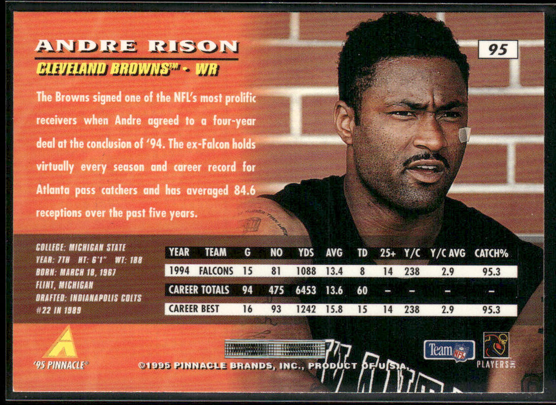 Andre Rison 1995 Pinnacle #95 Cleveland Browns