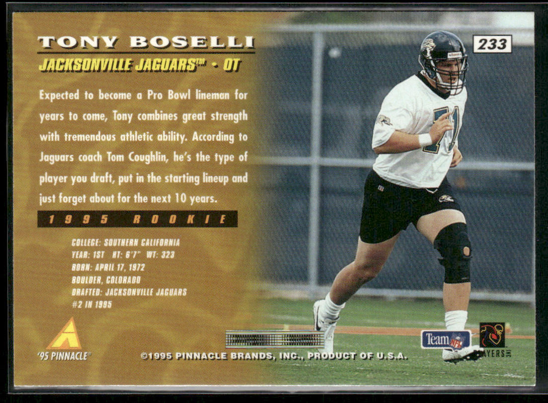 Tony Boselli 1995 Pinnacle #233 RC Jacksonville Jaguars