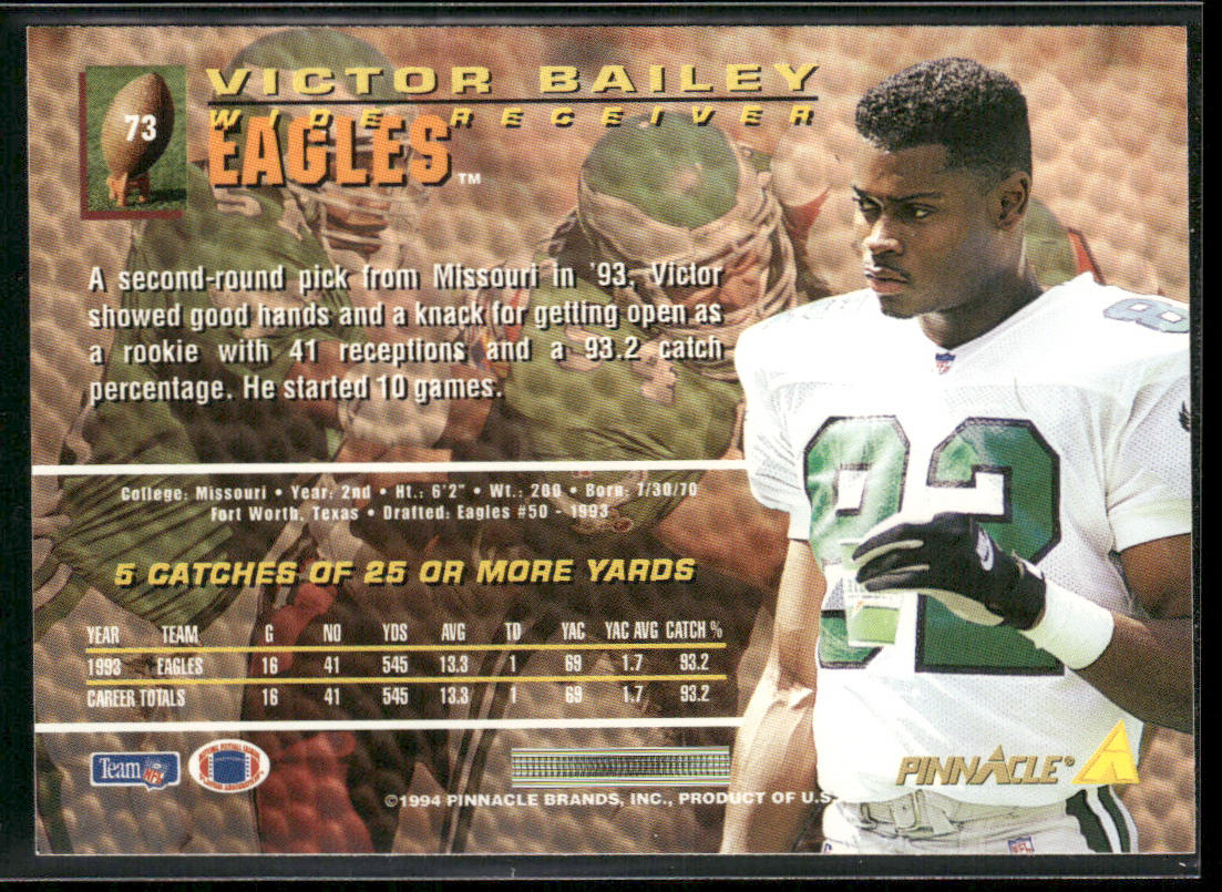 Victor Bailey 1994 Pinnacle #73 Philadelphia Eagles