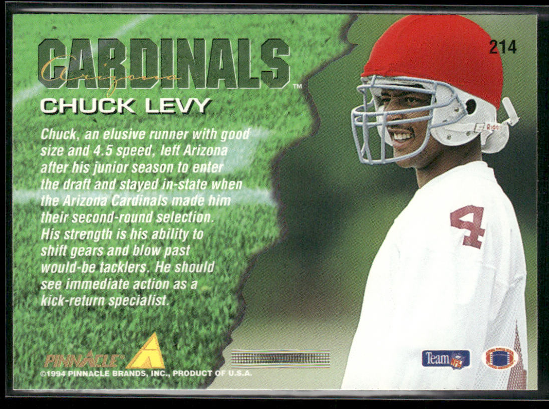Chuck Levy 1994 Pinnacle #214 RC Arizona Cardinals