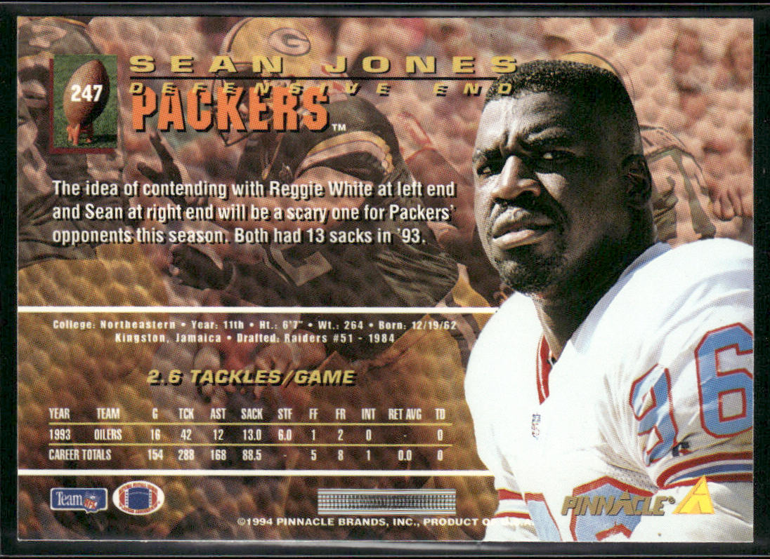 Sean Jones 1994 Pinnacle #247 Green Bay Packers