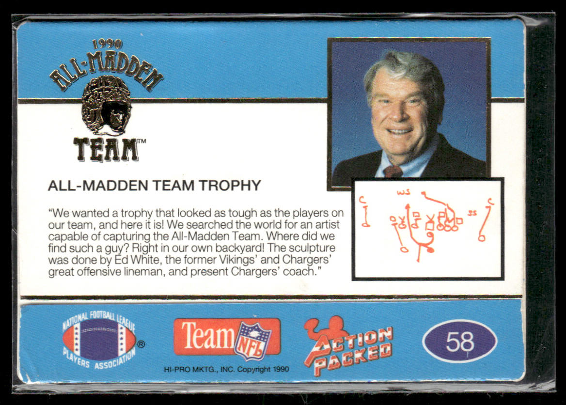 All-Madden Team Trophy 1990 Action Packed All-Madden #58
