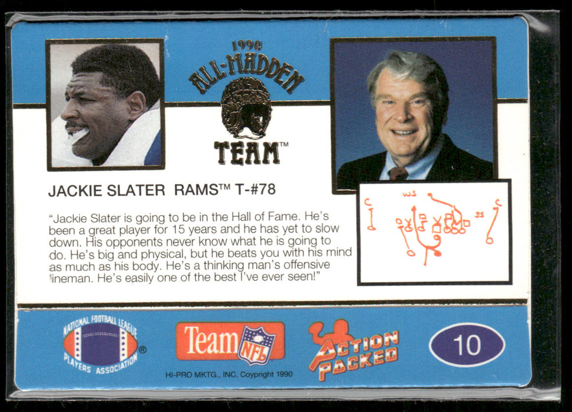 Jackie Slater 1990 Action Packed All-Madden #10 Los Angeles Rams