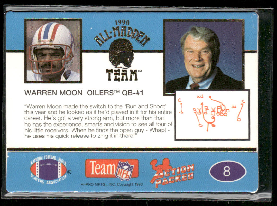 Warren Moon 1990 Action Packed All-Madden #8 Houston Oilers