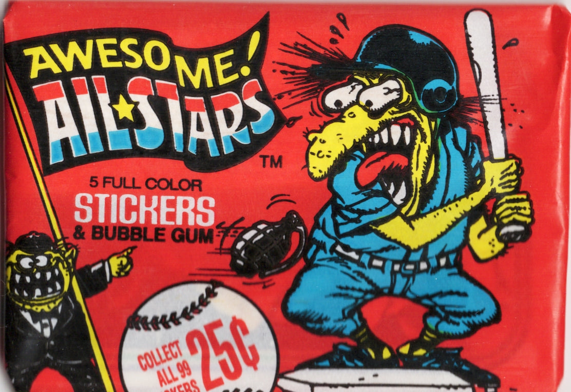 1988 Leaf Awesome! All-Stars Stickers & Bubble Gum Sealed Wax Pack - Tavern Collectibles