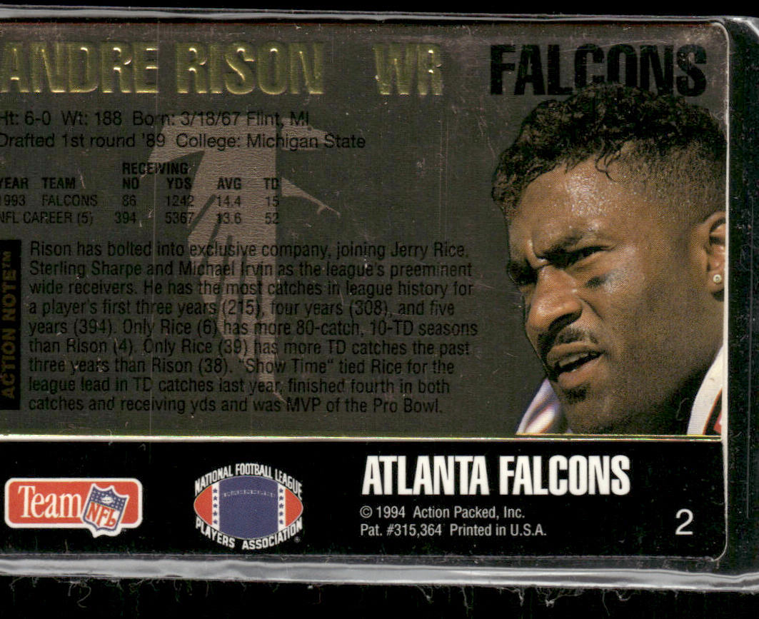 Andre Rison 1994 Action Packed #2 Atlanta Falcons