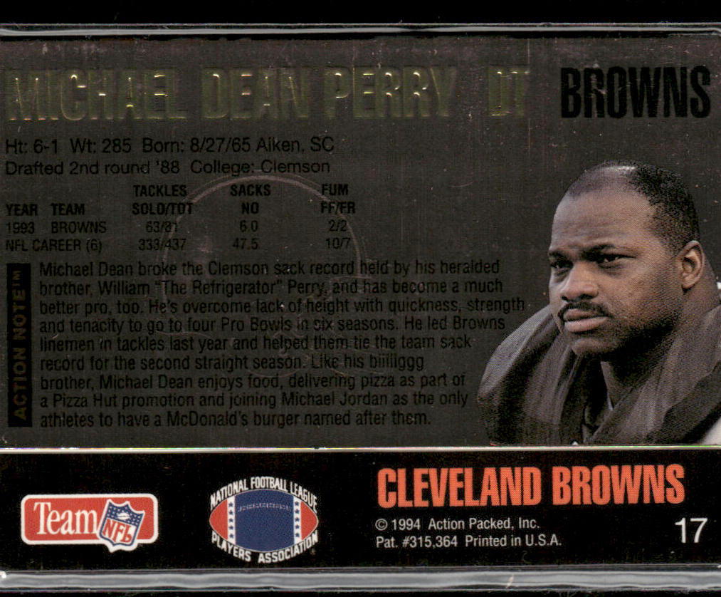 Michael Dean Perry 1994 Action Packed #17 Cleveland Browns