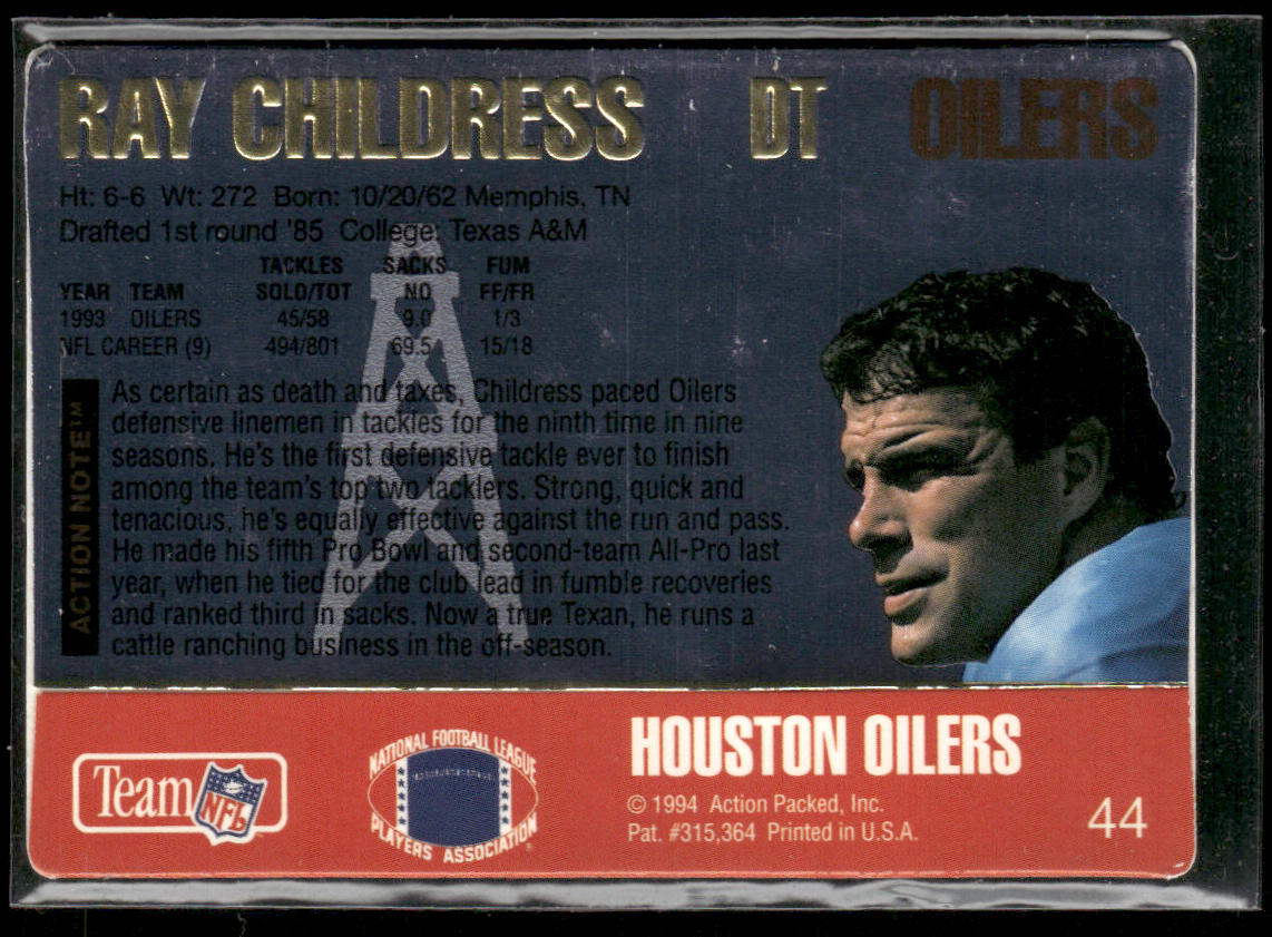 Ray Childress 1994 Action Packed #44 Houston Oilers