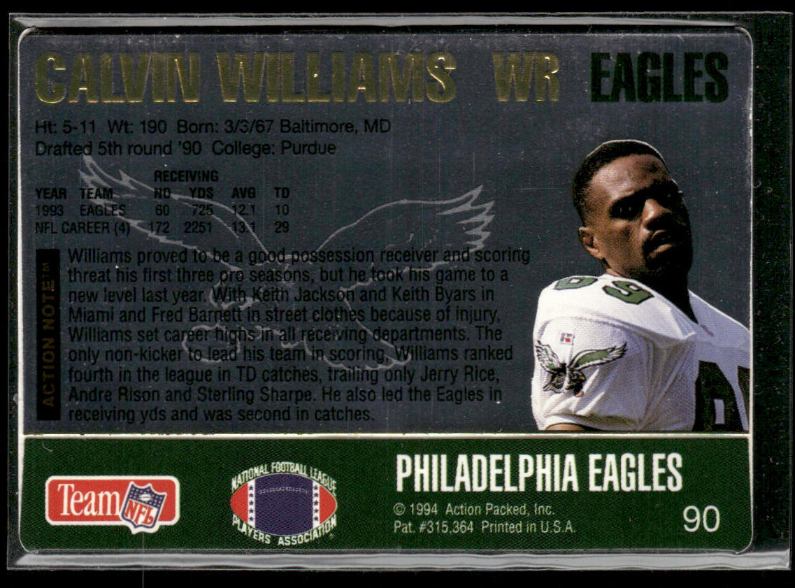Calvin Williams 1994 Action Packed #90 Philadelphia Eagles