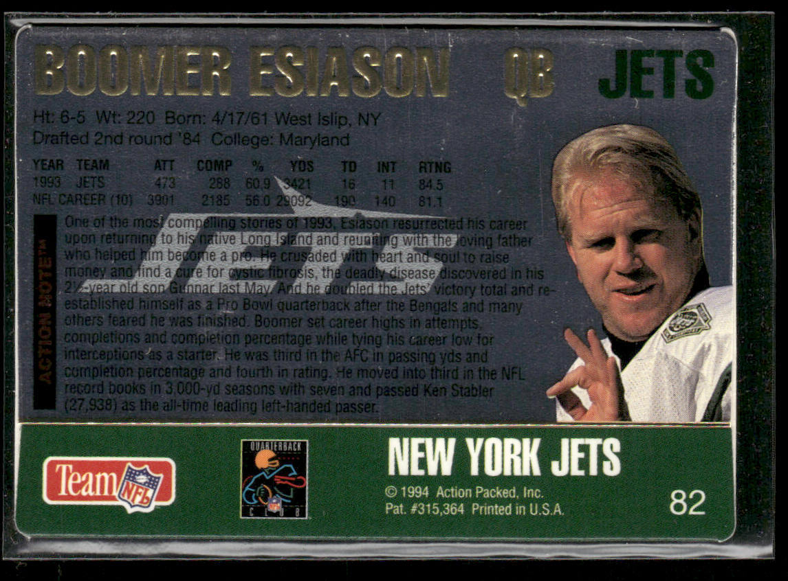 Boomer Esiason 1994 Action Packed #82 New York Jets