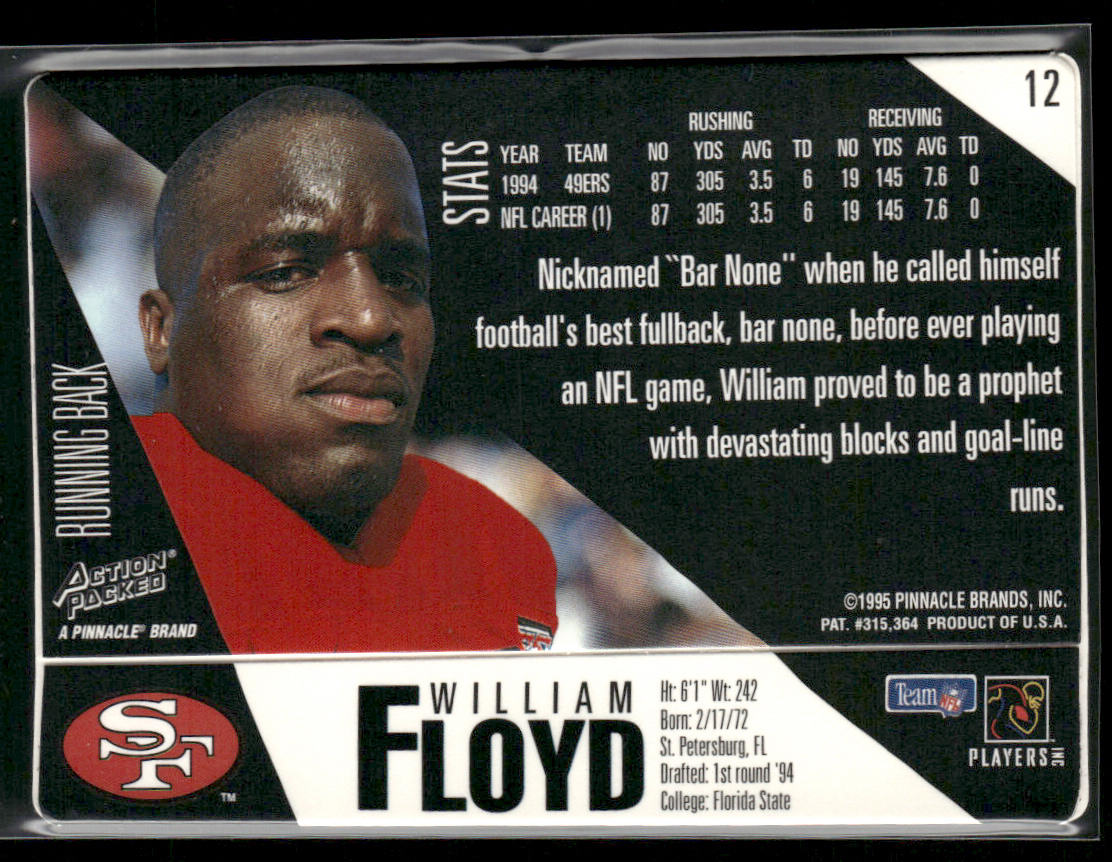 William Floyd 1995 Action Packed #12 San Francisco 49ers